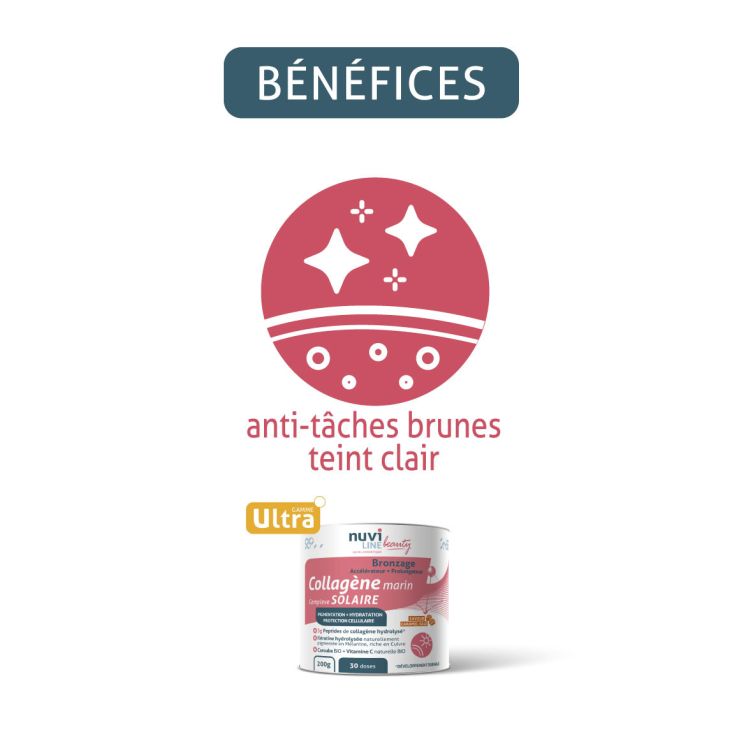 Colagen marin, frumusețe bronzantă, melamină, complex de protecție solară
