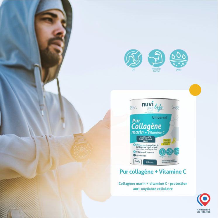 Colagen marin și vitamina C cu aromă de lămâie pentru articulații, mușchi și oase